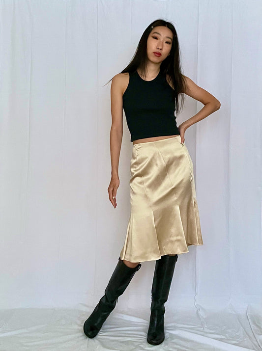 Vintage Silk Pleated Skirt