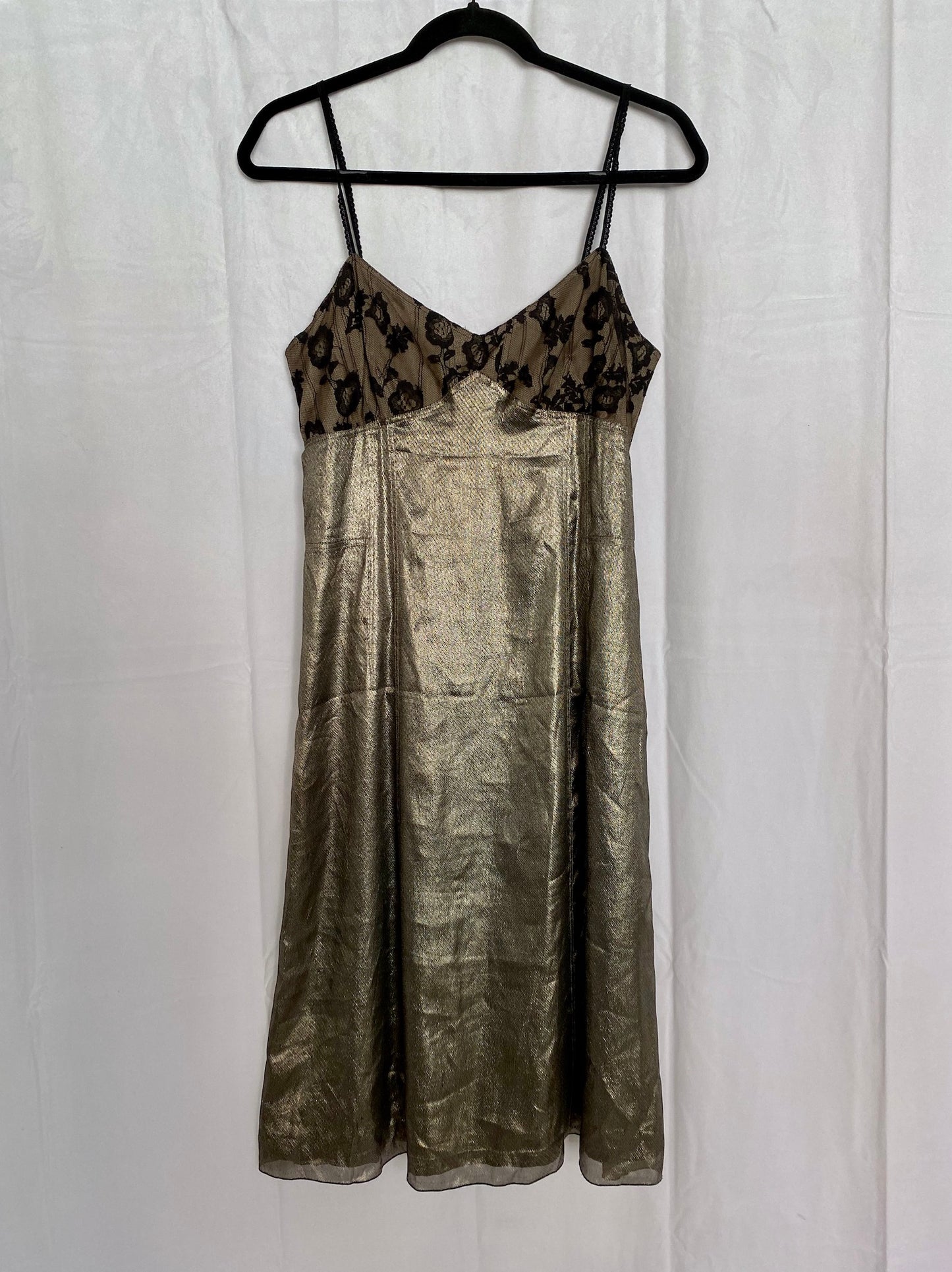 Early 2000s Marc Jacobs Lace Metallic Dress